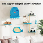 COZIWOW 4-Piece Wall-Mounted Cat Tree Set – Sturdy Wood Pet House, Scratching - Image 7