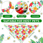 Eccliy 30 Pack Flower Dog Bandanas Bulk Summer Soft Triangle Dog Scarfs - Image 2