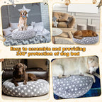 Youyole Large Washable Round Dog Bed Cover Replacement Waterproof 45 x 45 x 11 - Image 4