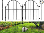 Garden Fence, 17in x 27.5 ft Arched Rustproof Metal No Dig Fence Garden Fence by Blingluck