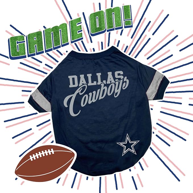 NFL Dallas Cowboys T-Shirt for Dogs & Cats, Medium. Football Dog Shirt for NFL - Image 4