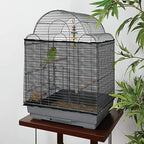 Adjustable Bird Cage Seed Catcher Net Cover Elastic Band Mesh Cover Black - Image 7