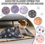Dono 1 Pack 3 Dog Blankets for Small Dogs, Soft Fluffy Paw Print Pattern Fleece - Image 6