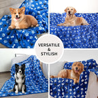 Dog Blanket Paw Bone Pattern 1 Pack 2 Super Soft Warm Flannel Sofa Cover Car - Image 6