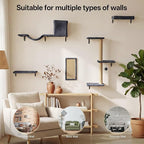 MEWANG 5-in-1 Cat Wall Shelves: Cat Climbing Furniture - Image 6