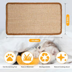 Cat Scratcher Mat, 19.68 x 9.84 Inch Sisal Cat Scratching Pad Rug - Image 3