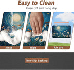 Starry Night Pet Feeding Mat, Moon Daisy Flower Absorbent Quick-Dry Cat Dog - Image 4