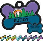 GoTags Silent Dog Tag, Personalized Engraved Bone Silicone Dog and Cat Name Pet by GoTags