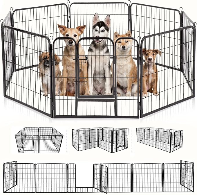 BestPet | Dog Playpen | 32 Inch, 8 Panels | Heavy Duty Metal Pet Exercise Pen | by BestPet