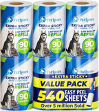 PetLovers Extra Sticky Lint Roller 6 Pack of Refills Only by PetLovers