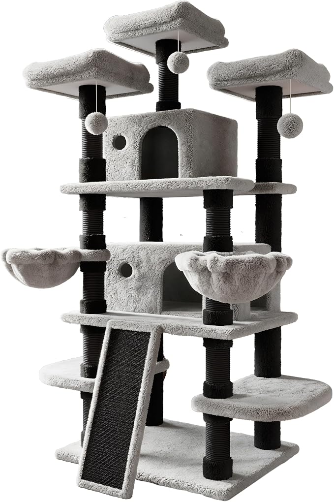SHA CERLIN 68 Inches Multi-Level Large Cat Tree - Image 8
