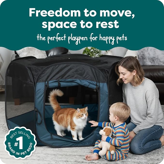 FurHaven Portable Pet Playpen for Dogs & Cats, Large Indoor Kitten Playpen - Image 2