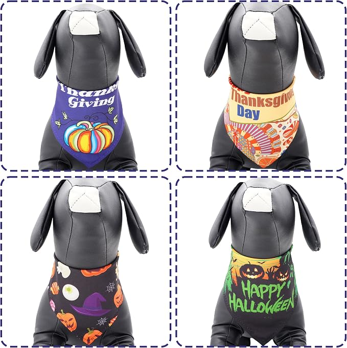 30 Pack Halloween Thanksgiving Dog Bandanas Bulk Stitch Dog Bandanas Small Dogs - Image 4