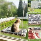 Cat Window Perch with Adhesive Hooks Foldable Cat Window Hammock - Image 4