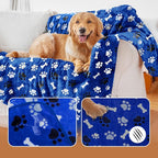 Dog Blanket Paw Bone Pattern 1 Pack 2 Super Soft Warm Flannel Sofa Cover Car - Image 5