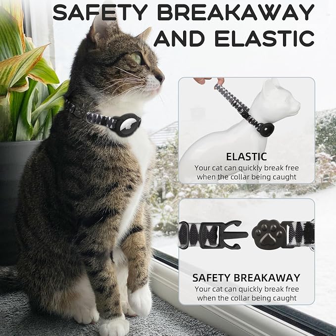 AirTag Cat Collars, Stretchy Collar - Image 2