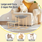 Pawaboo Elevated Cat Hammock Bed, 2-Tier Cats Bed - Image 2