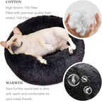 Calming Donut Dogs Beds for Small Dogs Washable, 23inch Plush Round Pet Bed for - Image 4