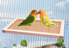 11.8×7.1 Inches Bird Perch Stand Platform, Natural Wooden and Bamboo Small - Image 3