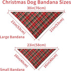 Christmas Plaid Dog Bandana–Red and Green Checked Triangle Scarf - Image 6