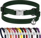 Leather Cat Collar with Buckle and Removable Bell by BUDKAS