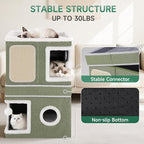 2-Storey Cat House for Indoor Cats, Separate Into 2 Large Cat Bed Cave - Image 5