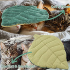 Leaf Shaped Self-Warming Cat Bed Mat – 26"x20" Flannel & Cotton Pet Pad - Image 3