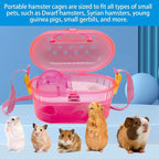 kathson Portable Hamster Cage Dwarf Hamster Carry Case Syrian Hamster Carry - Image 5