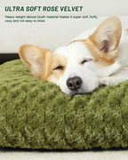KSIIA Washable Dog Bed Comfy Dog Crate Pad Deluxe Plush Pet Bed Non-Slip Kennel - Image 2