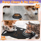 Pet Mats for Food and Water Dog Cat Food Mats Pet Feeding Mat Anti-Slip No - Image 3