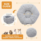 PEQULTI Cat Tunnel with Bed for Indoor Cats, Cat Play Donut Tunnel with - Image 2