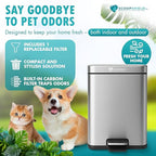6L Outdoor and Indoor Pet Waste Container, Stainless Steel Can. Lid Opens - Image 3