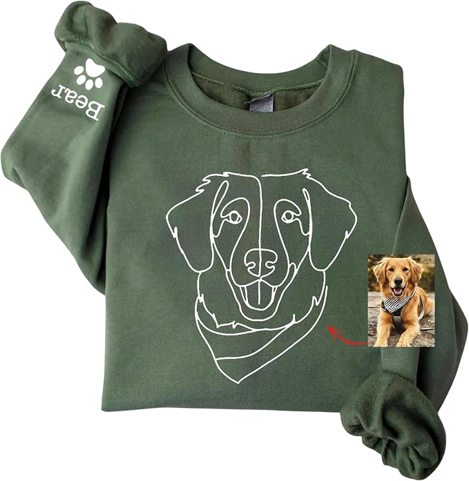 Custom Pet Sweatshirts with Photo and Name, Personalized Dog Sweatshirt by Unknown