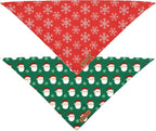 Realeaf Christmas Dog Bandanas 2 Pack, Snowflake and Santa Claus Dog Scarf - Image 3