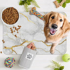 Marble Dog Food Mat for Floors, Cat Dog Bowl Mats for Food and Water, Non-Slip - Image 7