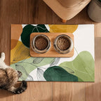 Modern Abstract Leaf Design Pet Feeding Mat 20" x 12" Pet Food Mat Non Slip Mat - Image 5