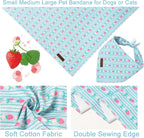 Summer Dog Bandana, UP URARA PUP Strawberry and Bowknot Triangle Bid Scarf - Image 3