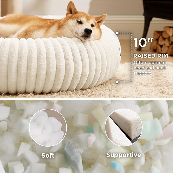 Bedsure ComfyFleece™ Donut Large Dog Bed - Image 2
