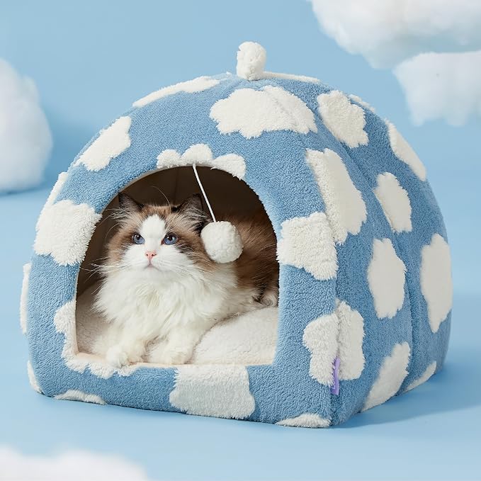 Lesure Cute Cat Beds for Indoor Cats - 2 in 1 Large Cat Cave Bed for Puppy and - Image 6