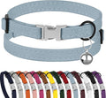 Leather Cat Collar with Buckle and Removable Bell by BUDKAS