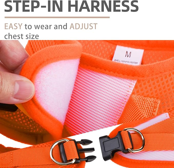 PUPTECK Adjustable Dog Harness Collar and Leash Set Step in No Pull Pet Harness - Image 3