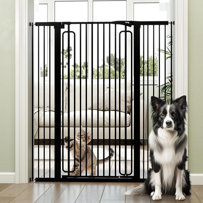 keny 51" Extra Tall Pet Gate, 29.7"-46" Wide Adjustable Cat Gate by keny