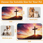 Pet Feeding Mat, Cross Absorbent Dog Cat Food Mat Sunset Dog Mat - Image 6