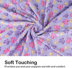 Dono 1 Pack 3 Dog Blankets for Small Dogs, Soft Fluffy Paw Print Pattern Fleece - Image 5