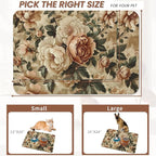Roses Peonies Pet Feeding Mat, Vintage Luxury Shabby Chic Flower Absorbent - Image 2