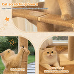 46" Cat Window Perch with 3 Adjustable Sisal Scratching Posts, Drill-Free - Image 5