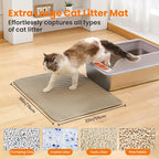 Extra Large Cat Litter Mat, 30x22 Inches Honeycomb Double Layer Cat Litter - Image 2