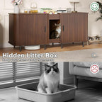 Double Litter Box Enclosure for 2 Cats, Large Indoor Cat House - Image 9