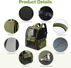Lekebobor Large Cat Backpack Carrier Expandable Pet Carrier Backpack - Image 8