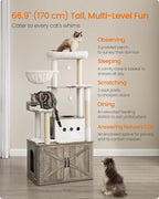 Feandrea Cat Tree, 66.9-Inch Cat Tower - Image 3
